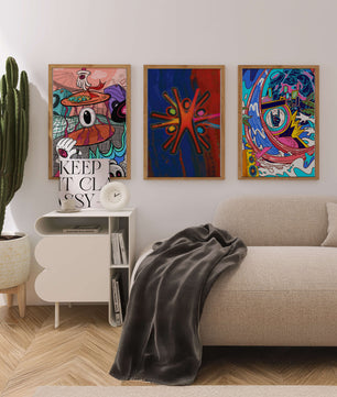 Ensemble d'œuvres d'art moderne aux couleurs vibrantes