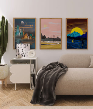 Tríptico de Paisajes Contemporáneos en Colores Vibrantes
