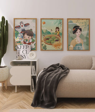 Ensemble d’illustrations inspirées de l’art asiatique