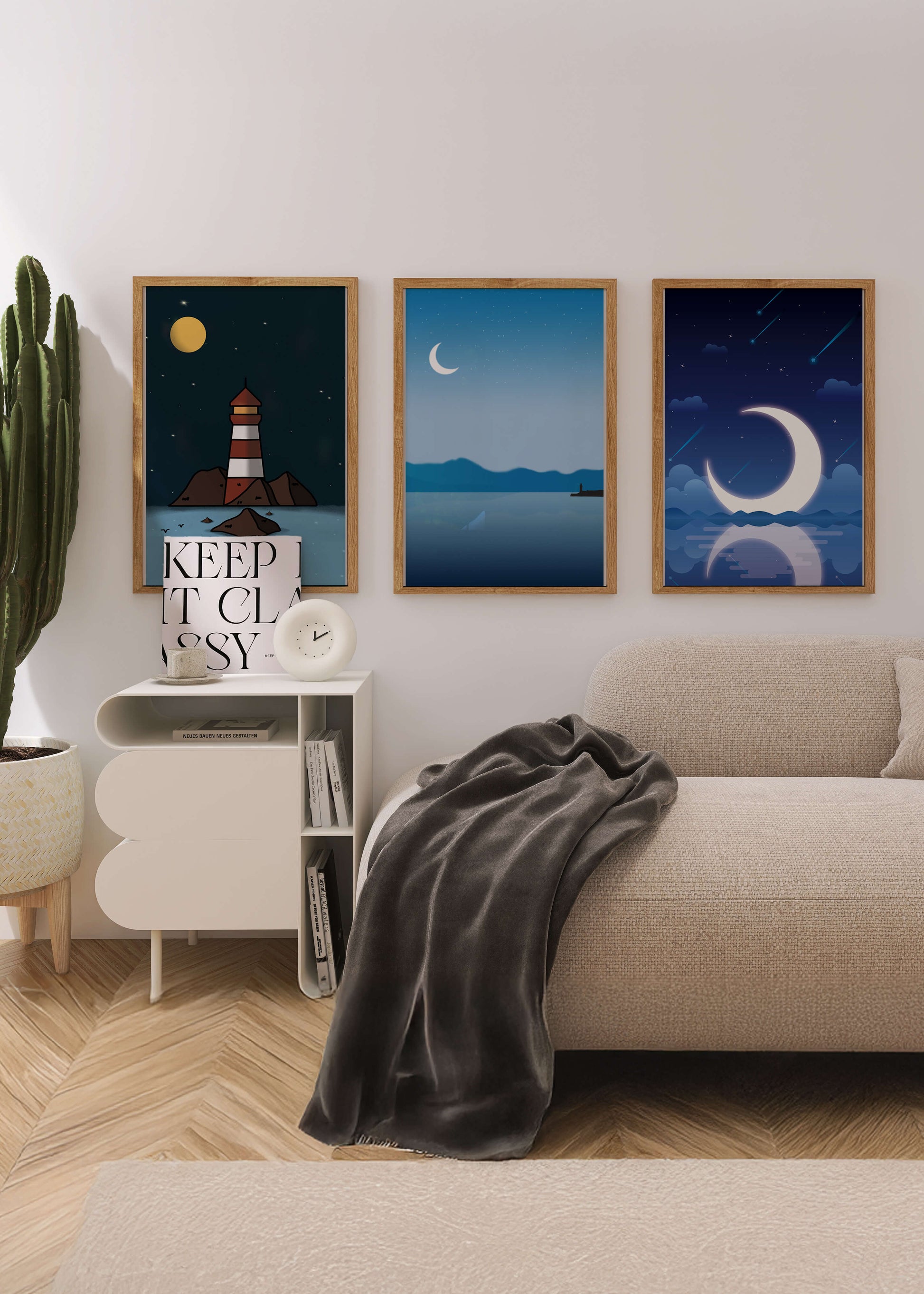 Ensemble de toiles Nuit étoilée et Phare
