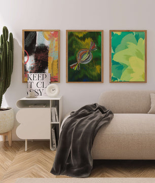 Tríptico De Arte Abstracto Sin Marco Con Impresión De Alta Calidad