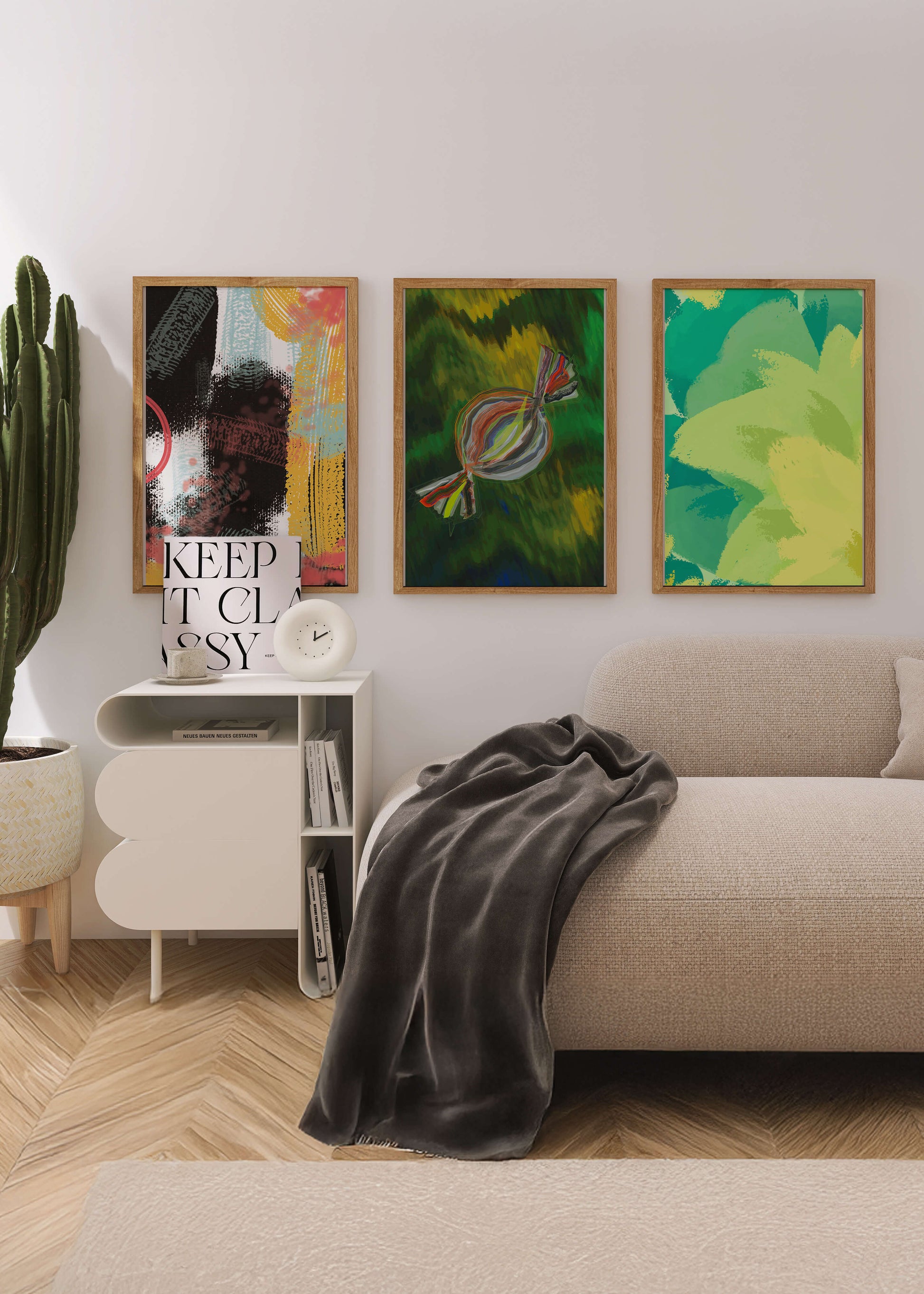 Tríptico De Arte Abstracto Sin Marco Con Impresión De Alta Calidad