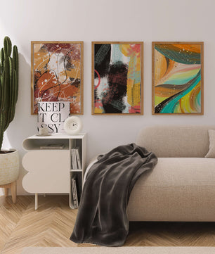 Conjunto De Cuadros Abstractos De Impresión En Alta Calidad