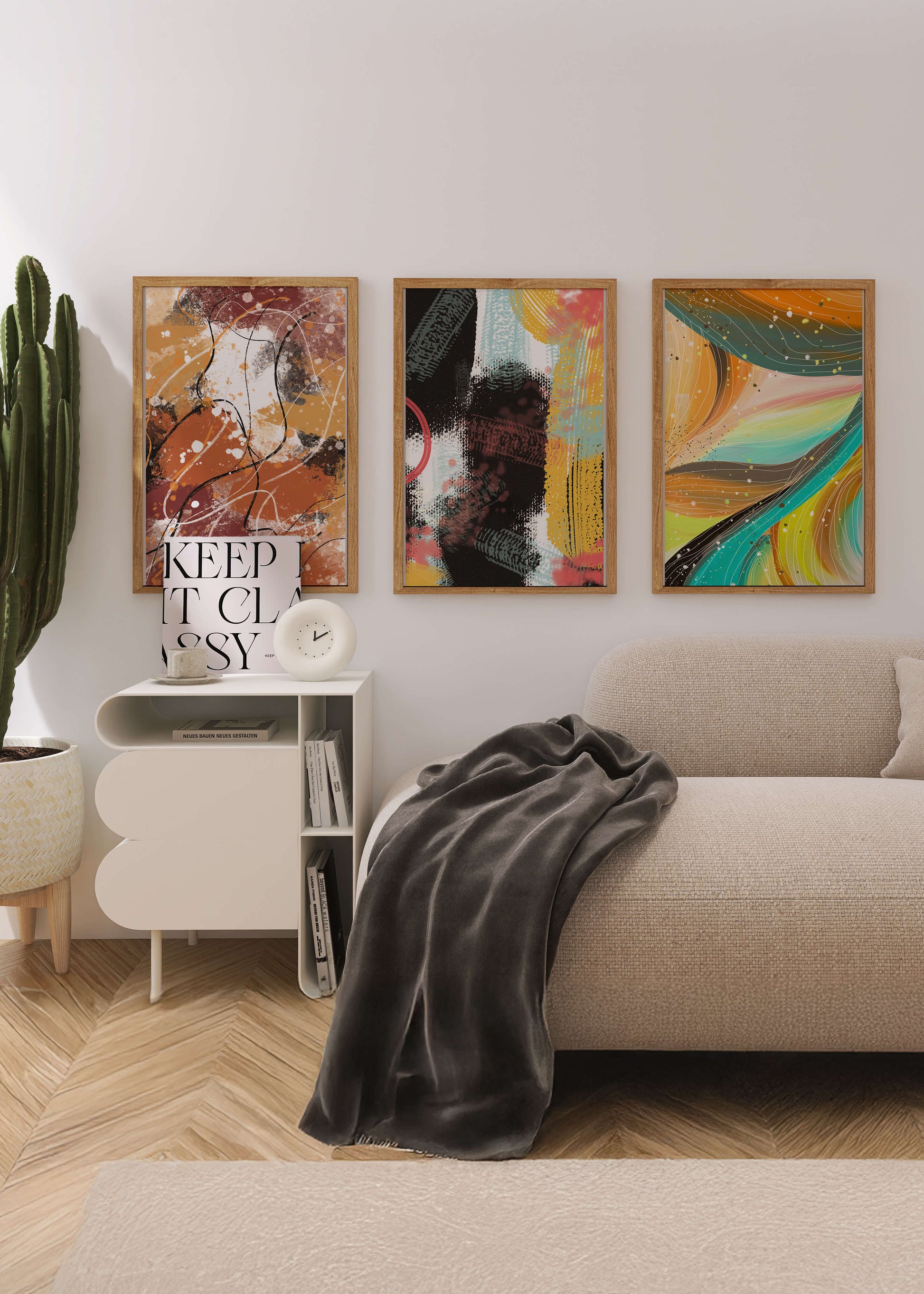 Conjunto De Cuadros Abstractos De Impresión En Alta Calidad