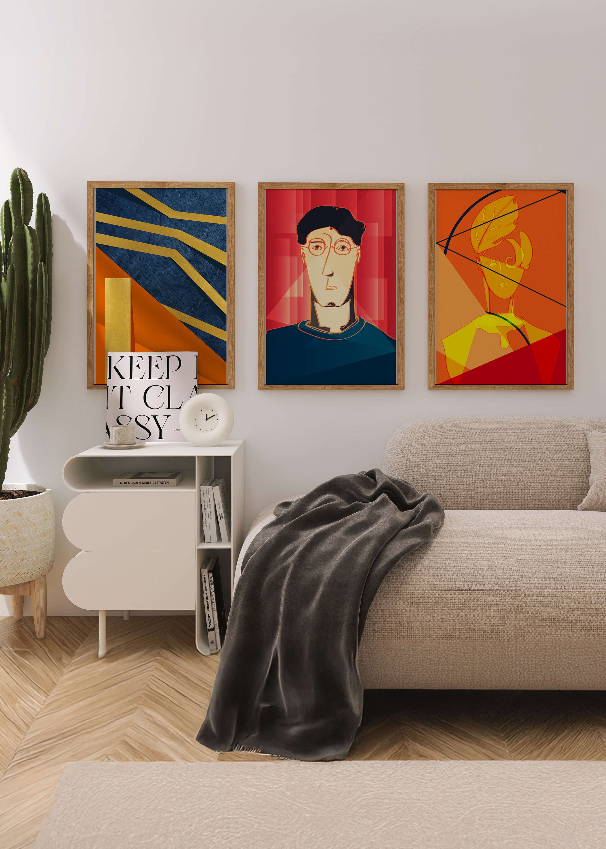 Impressions artistiques modernes avec un design abstrait et des détails géométriques