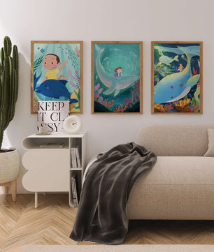 Tableau pour Enfants d’Aventures Sous-Marines avec Animaux Marins