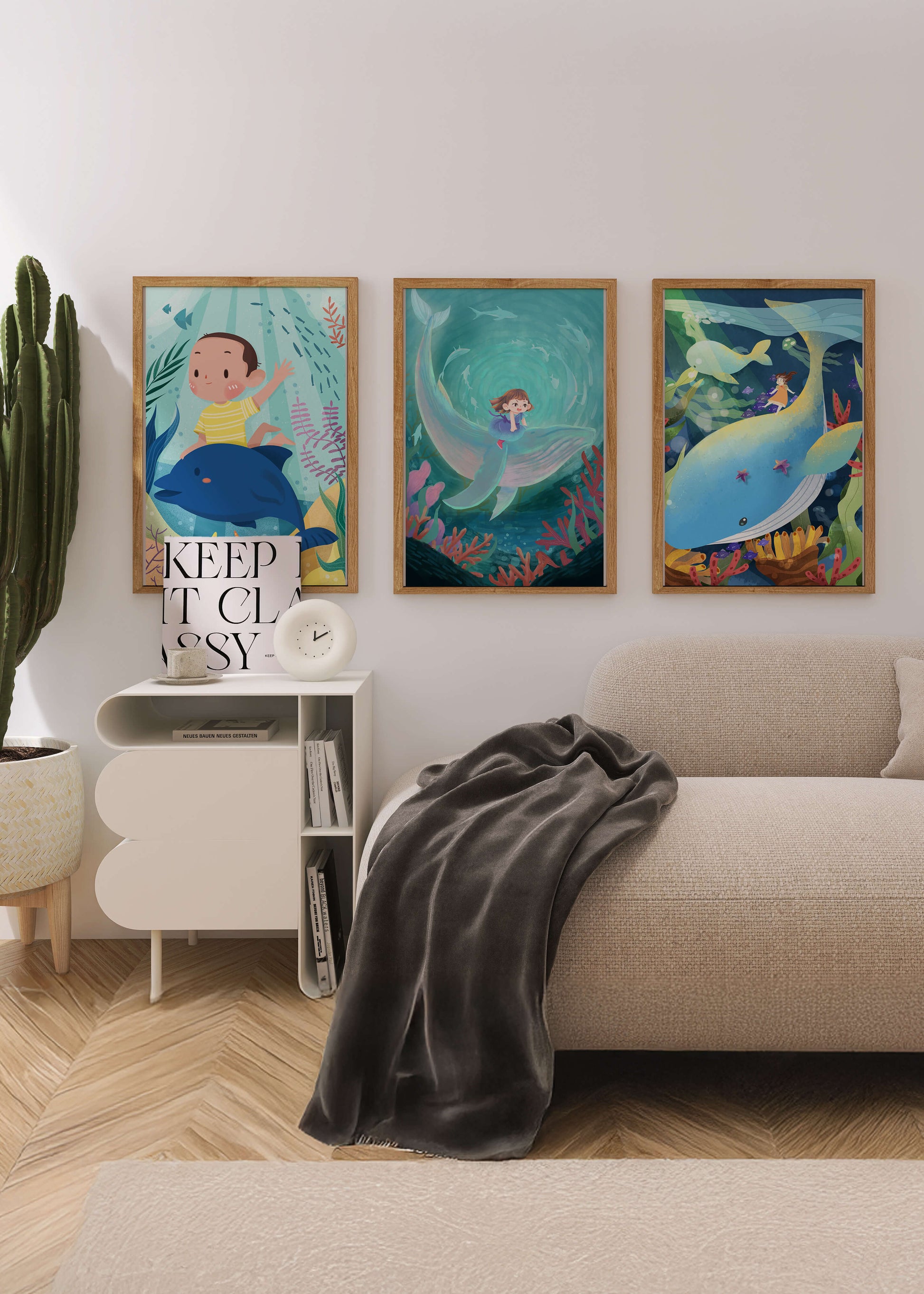 Tableau pour Enfants d’Aventures Sous-Marines avec Animaux Marins