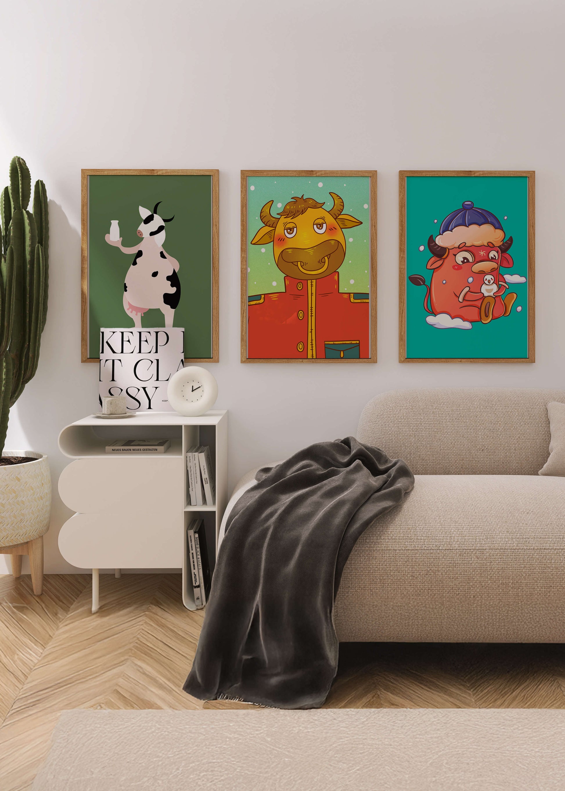 Animaux Illustrés dans des Cadres en Bois