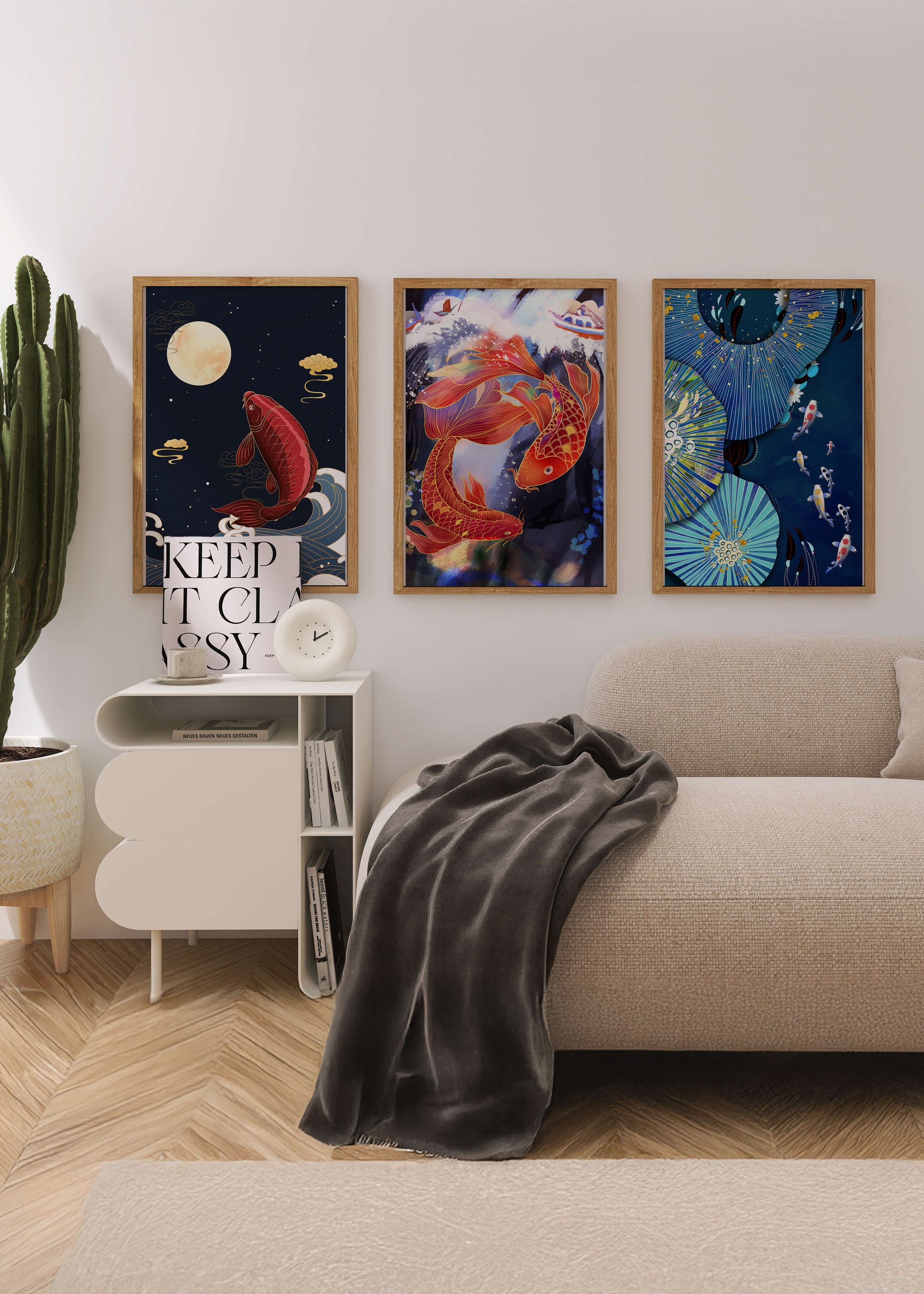 Koi-Fisch-Poster im Orientalischen Stil