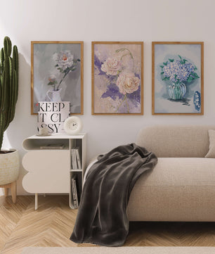 Ensemble d’art floral imprimé sans cadre au format vertical
