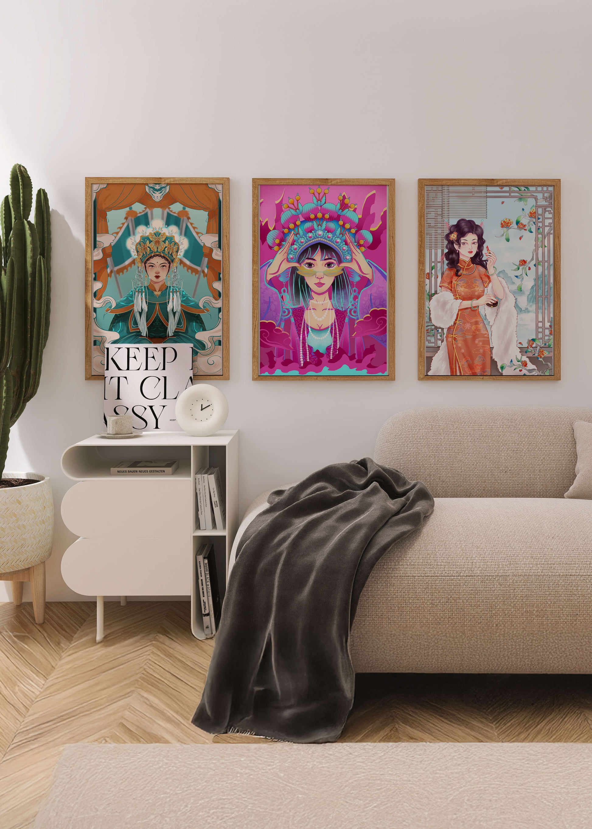Art moderne de femmes en costumes traditionnels orientaux