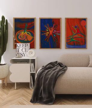 Pinturas Abstractas Coloridas en Estilo Moderno Sin Marco