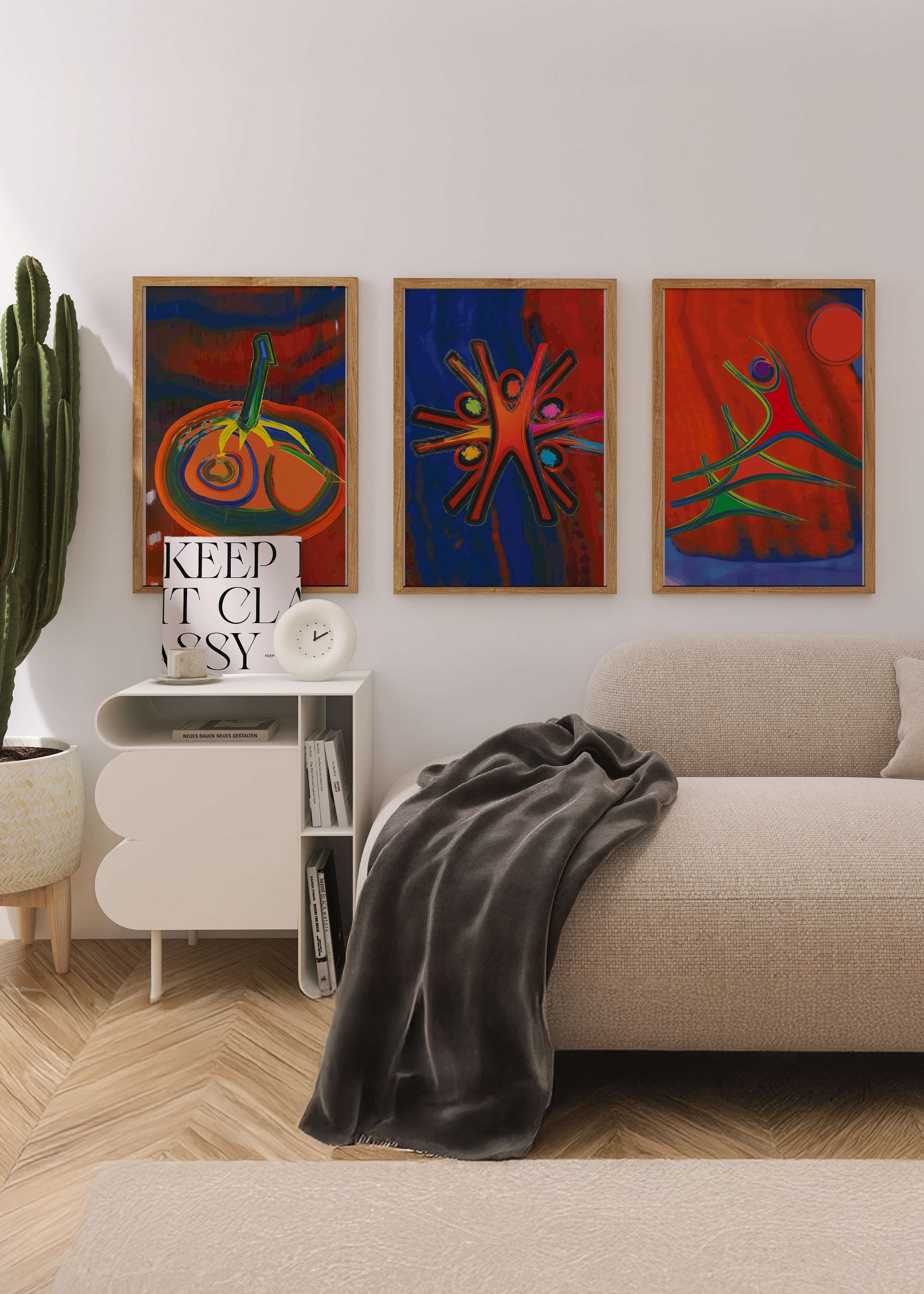 Pinturas Abstractas Coloridas en Estilo Moderno Sin Marco