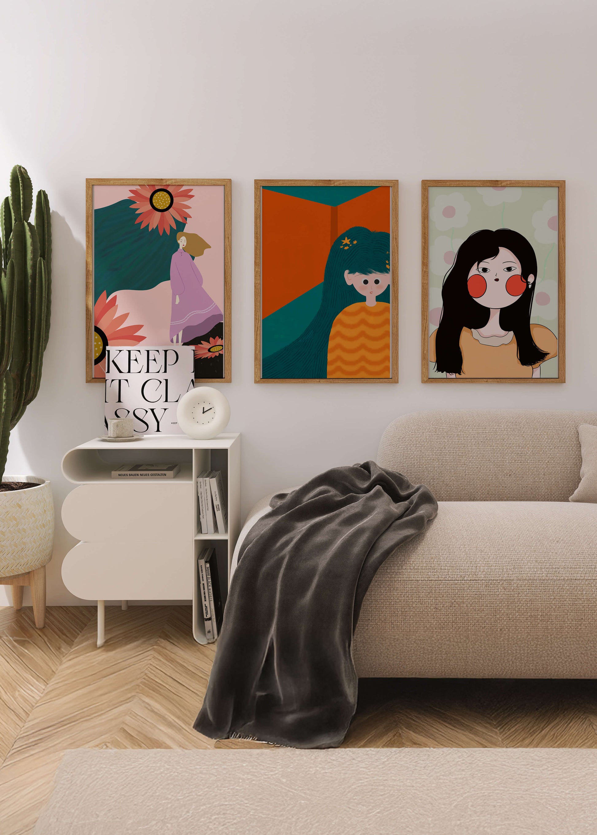 Art moderne coloré en trois designs verticaux