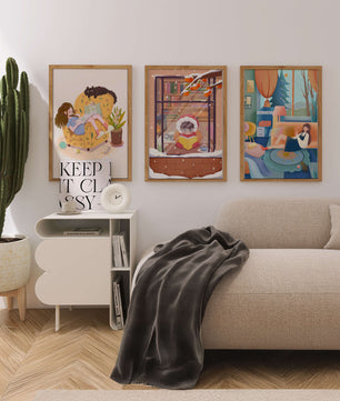 Décorations artistiques chaleureuses pour la maison avec des illustrations d’hiver
