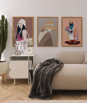 Retratos Modernos de Mujeres con Sombreros en Estilo Vectorial