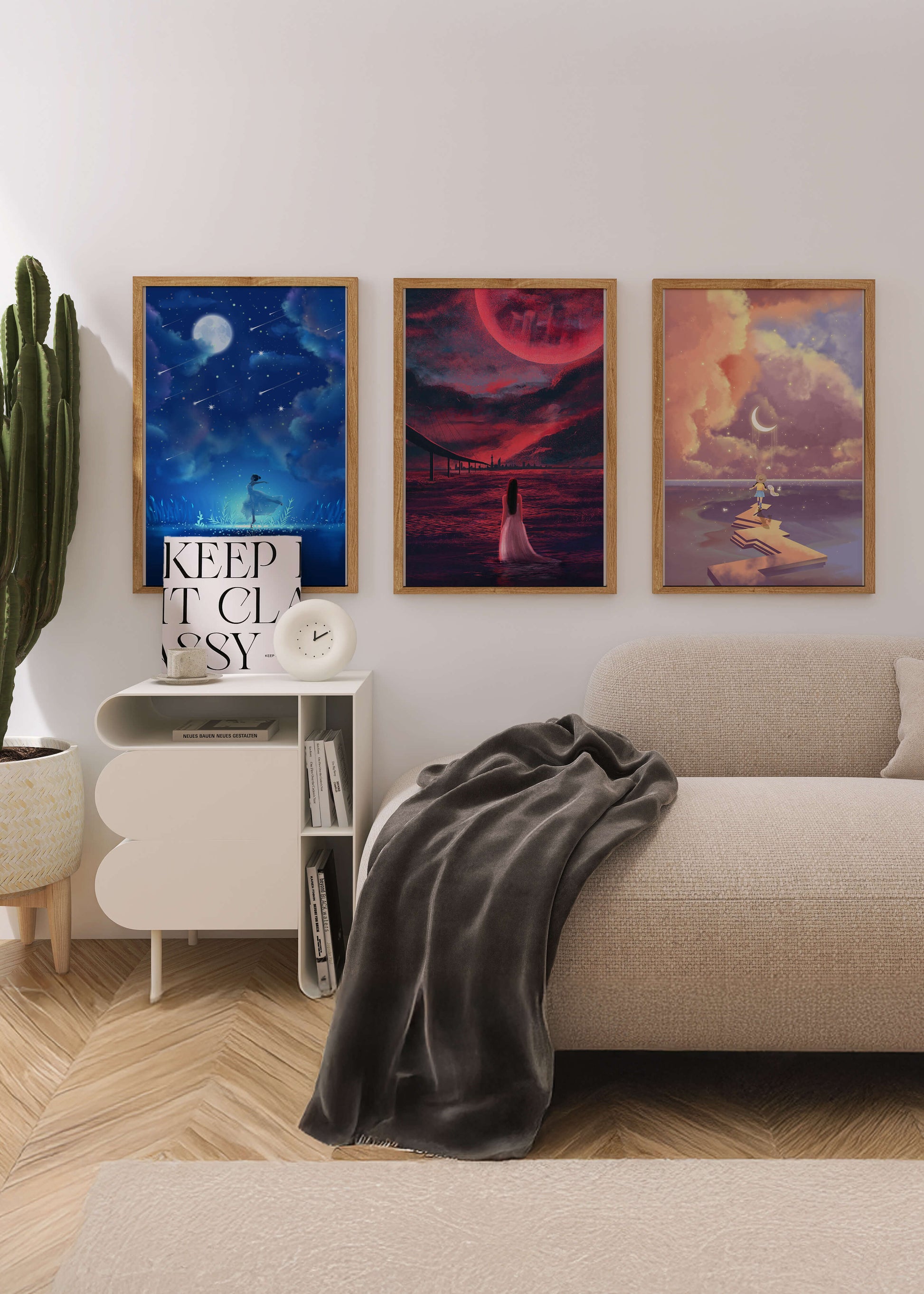 Decoración Moderna de Pared con Obras de Arte Sin Marco