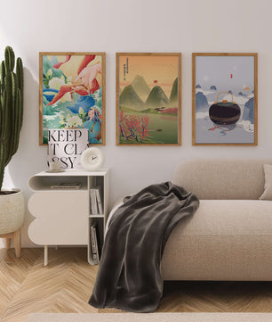 Art moderne avec paysages naturels et détails colorés