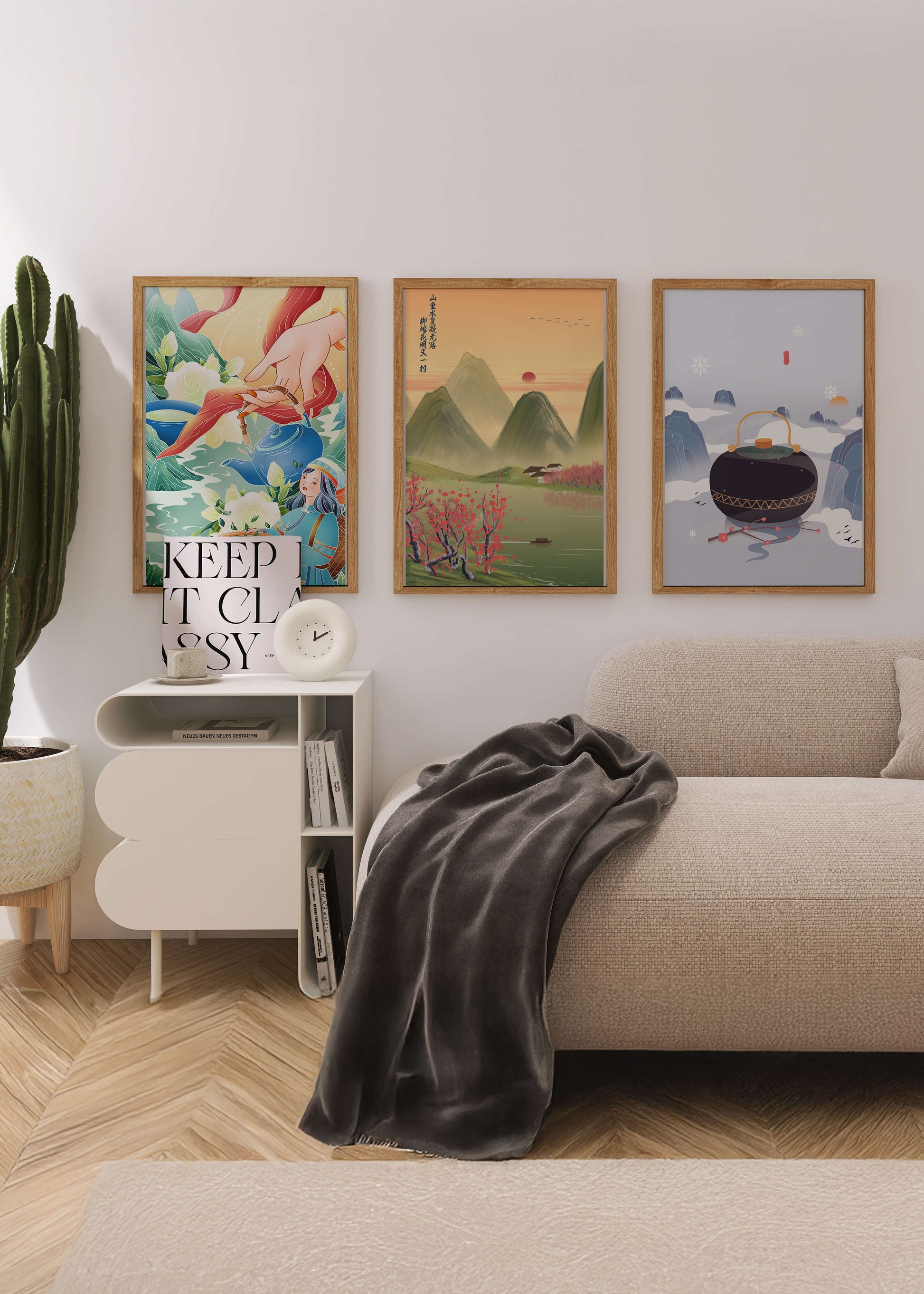 Art moderne avec paysages naturels et détails colorés