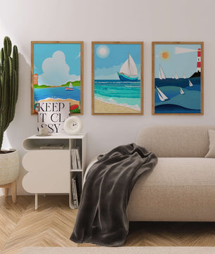 Ensemble d’illustrations nautiques au style minimaliste