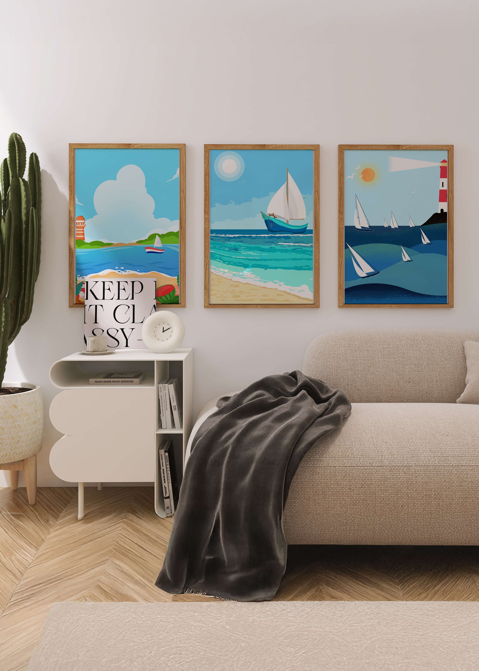 Conjunto De Ilustraciones Náuticas En Estilo Minimalista