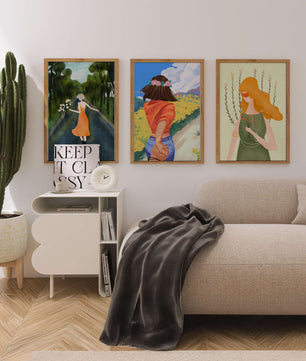 Ensemble d'illustrations modernes de femmes marchant sans cadre