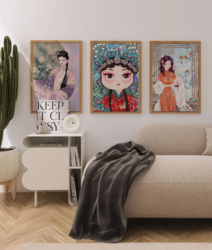 Élégantes illustrations de femmes en style oriental avec impression de haute qualité