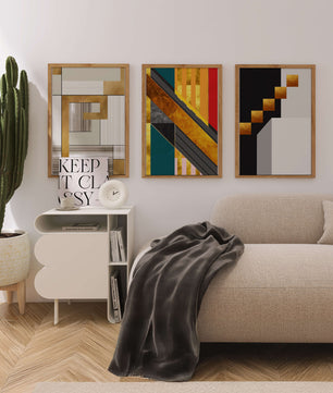 Art abstrait moderne avec des détails dorés