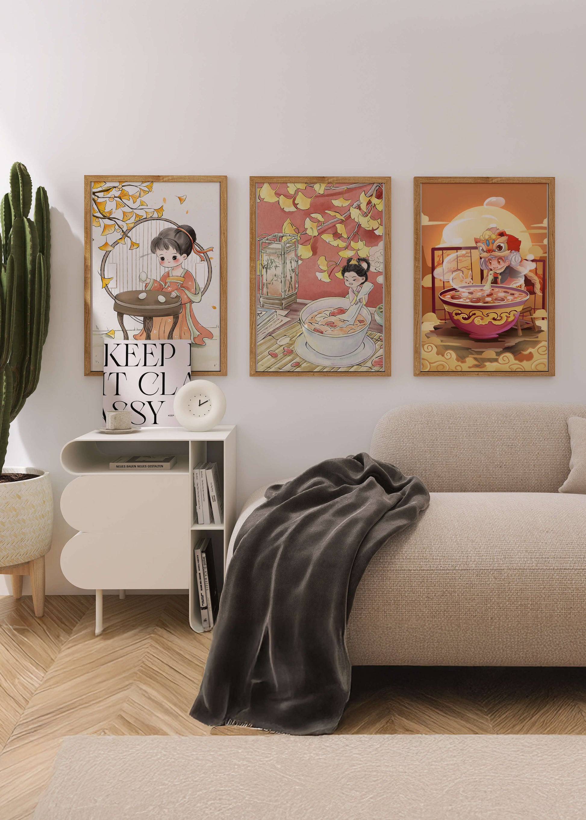 Ilustraciones Animadas de Niños en Ambientes Cálidos y Enmarcados