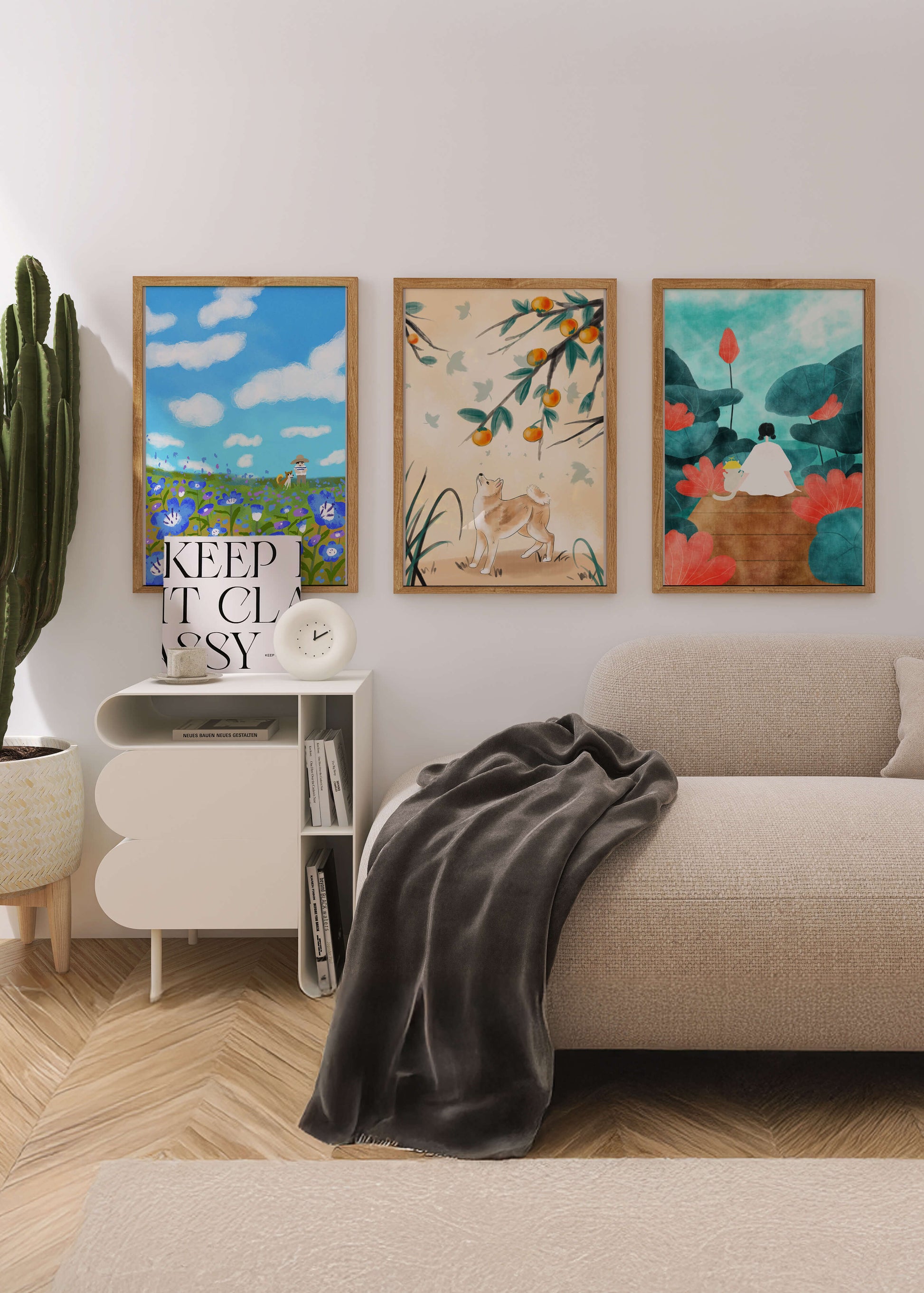 Conjunto de Pinturas Artísticas con Elementos Naturales y Animales