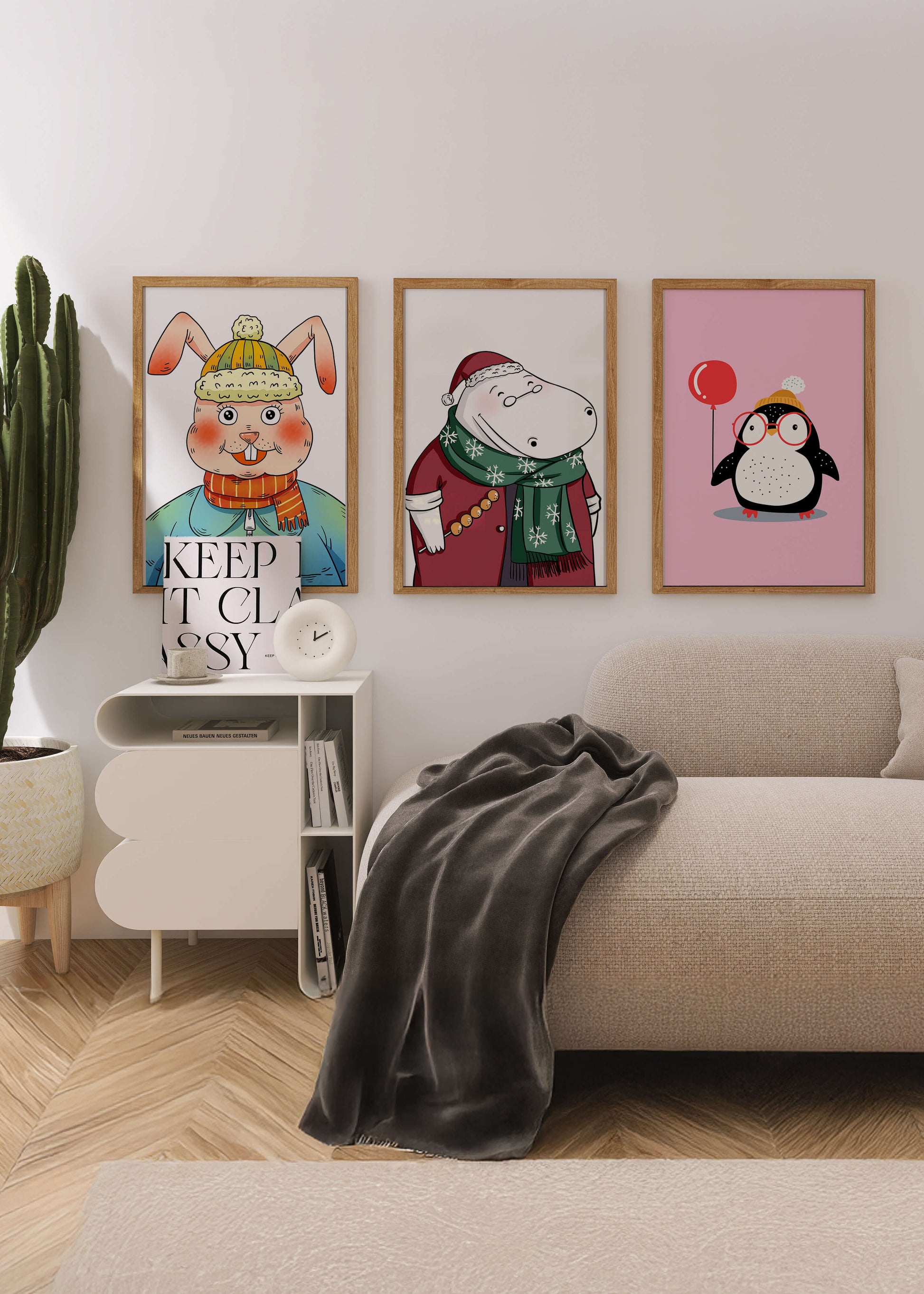 Arte Infantil Con Animales Divertidos Para Decoración