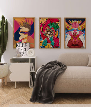 Ensemble de trois œuvres d’art pop sans cadre