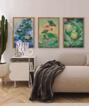 Peintures de nénuphars et de fleurs en style moderne
