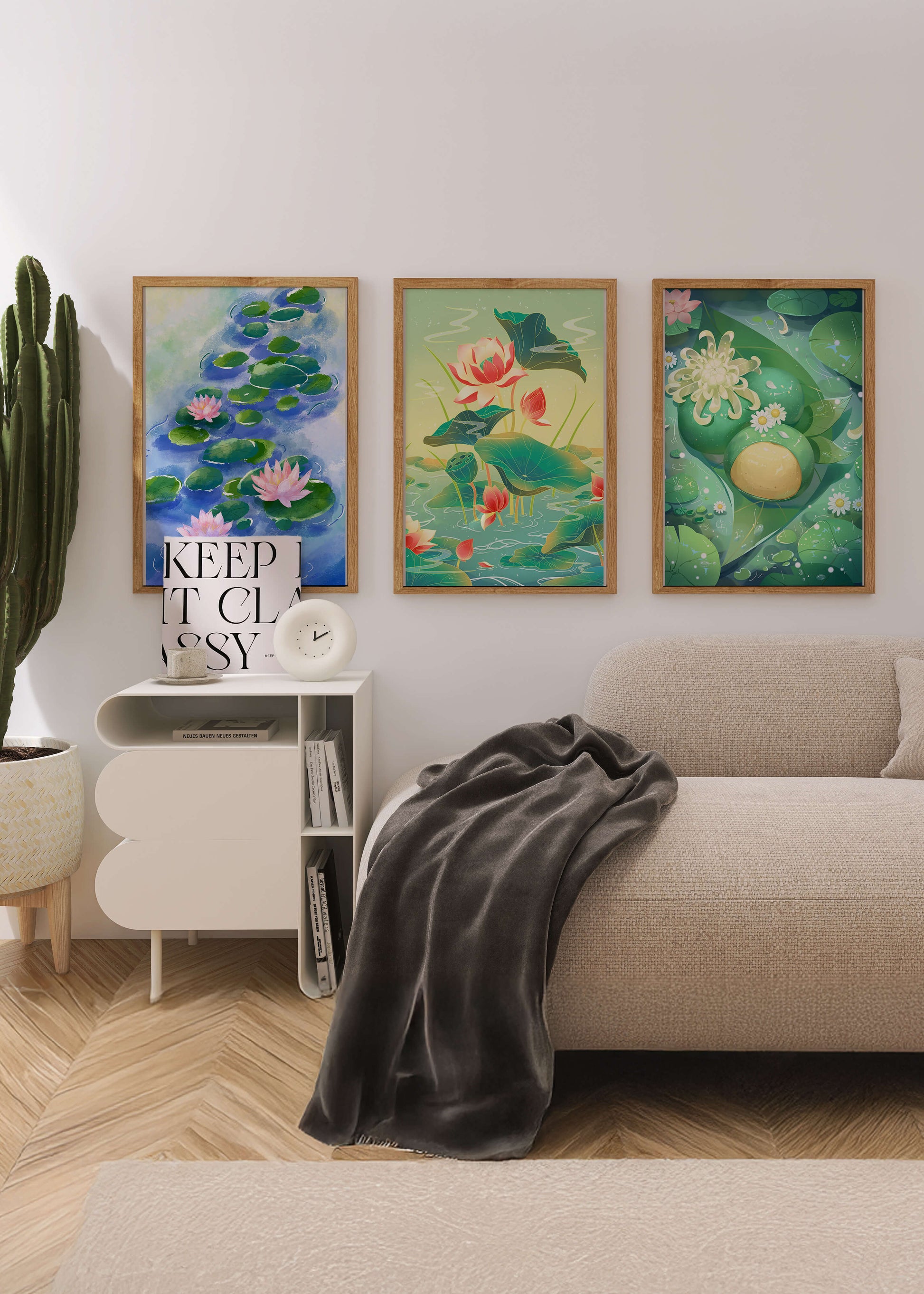 Peintures de nénuphars et de fleurs en style moderne