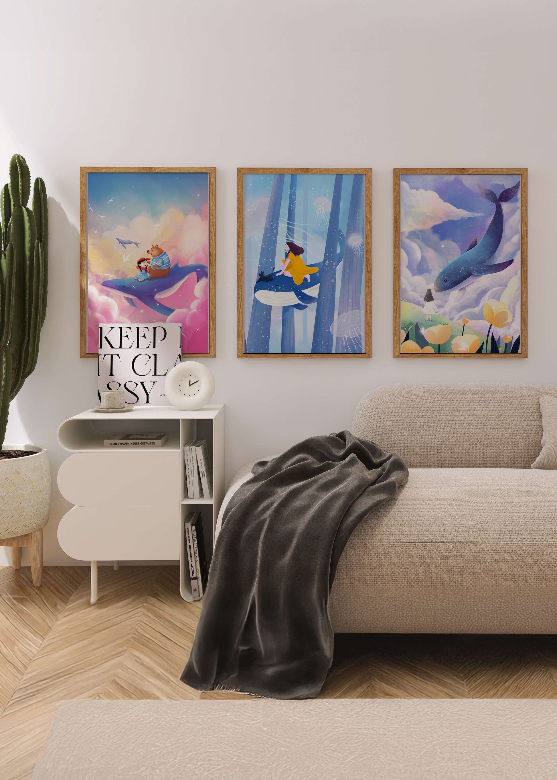 Images illustratives avec des animaux marins et des figures humaines