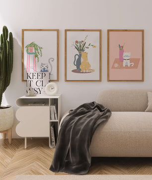 Imágenes Decorativas de Gatos y Plantas en Interiores Modernos