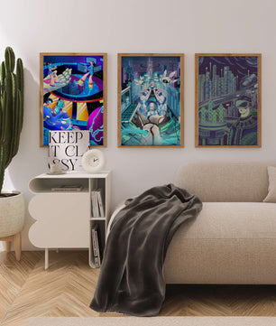 Impressions futuristes en art numérique sans cadre