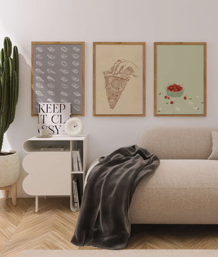 Trio d’affiches d’art moderne sur la nourriture