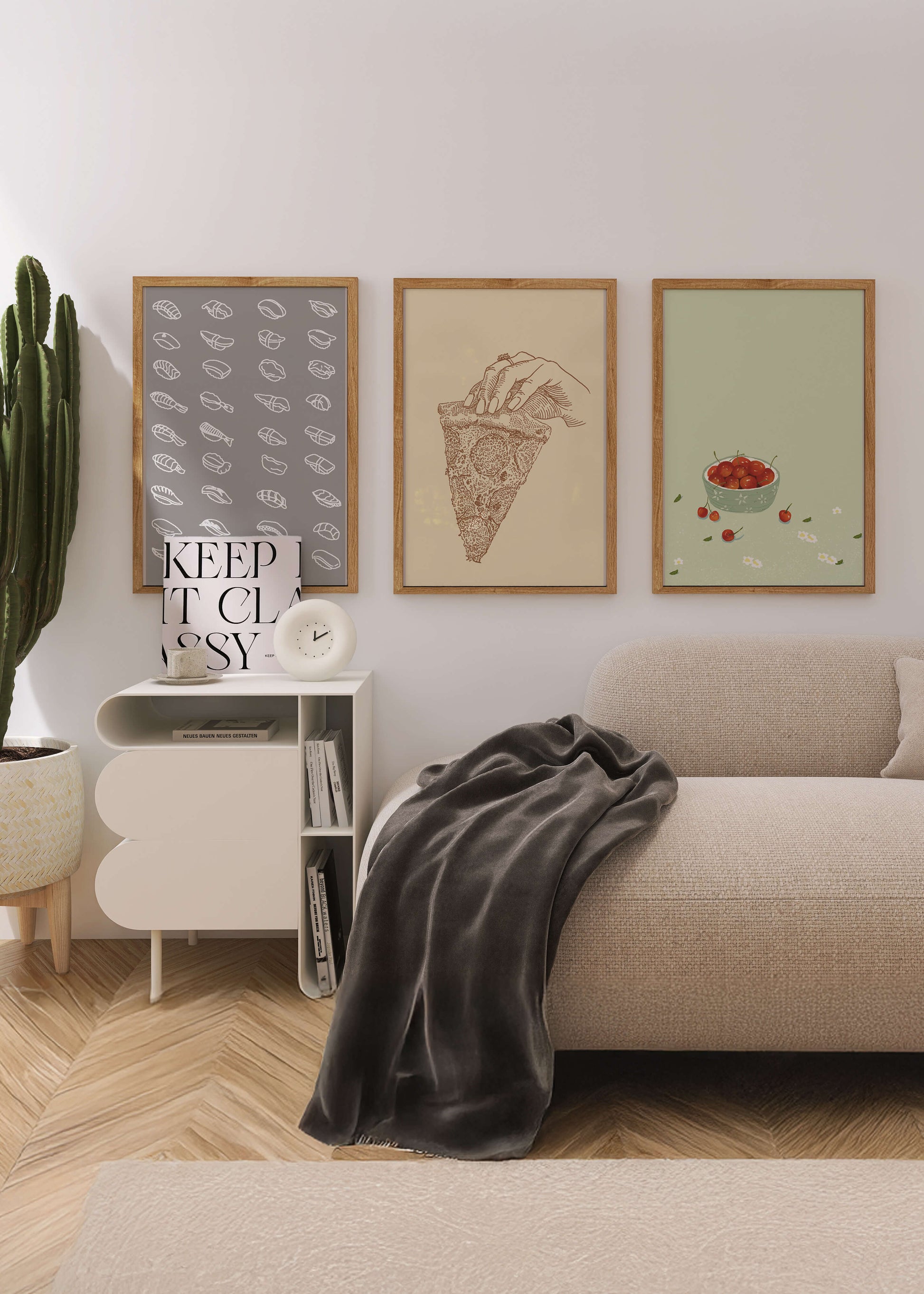 Trío de Pósteres de Arte Moderno de Comida