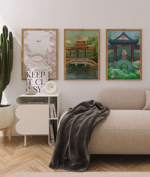 Triptyque de paysages asiatiques en impressions artistiques
