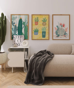 Conjunto De Impresiones De Cactus Sin Marco En Interior