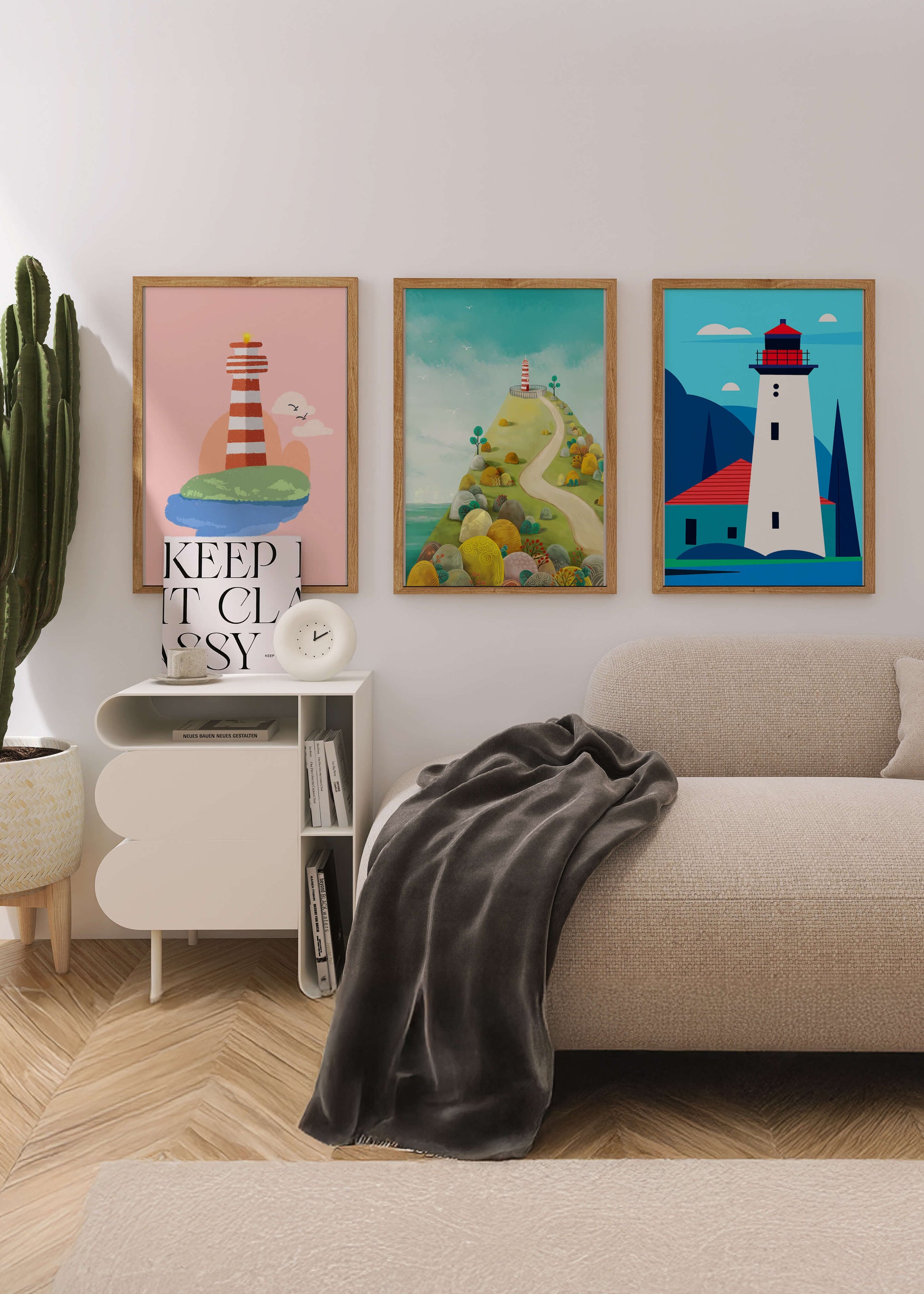 Conjunto de Impresiones de Arte con Motivos de Faros Sin Marco