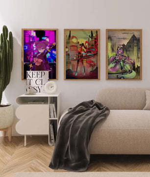 Exposition d'Art Numérique à Thème Futuriste sur le Mur de la Galerie