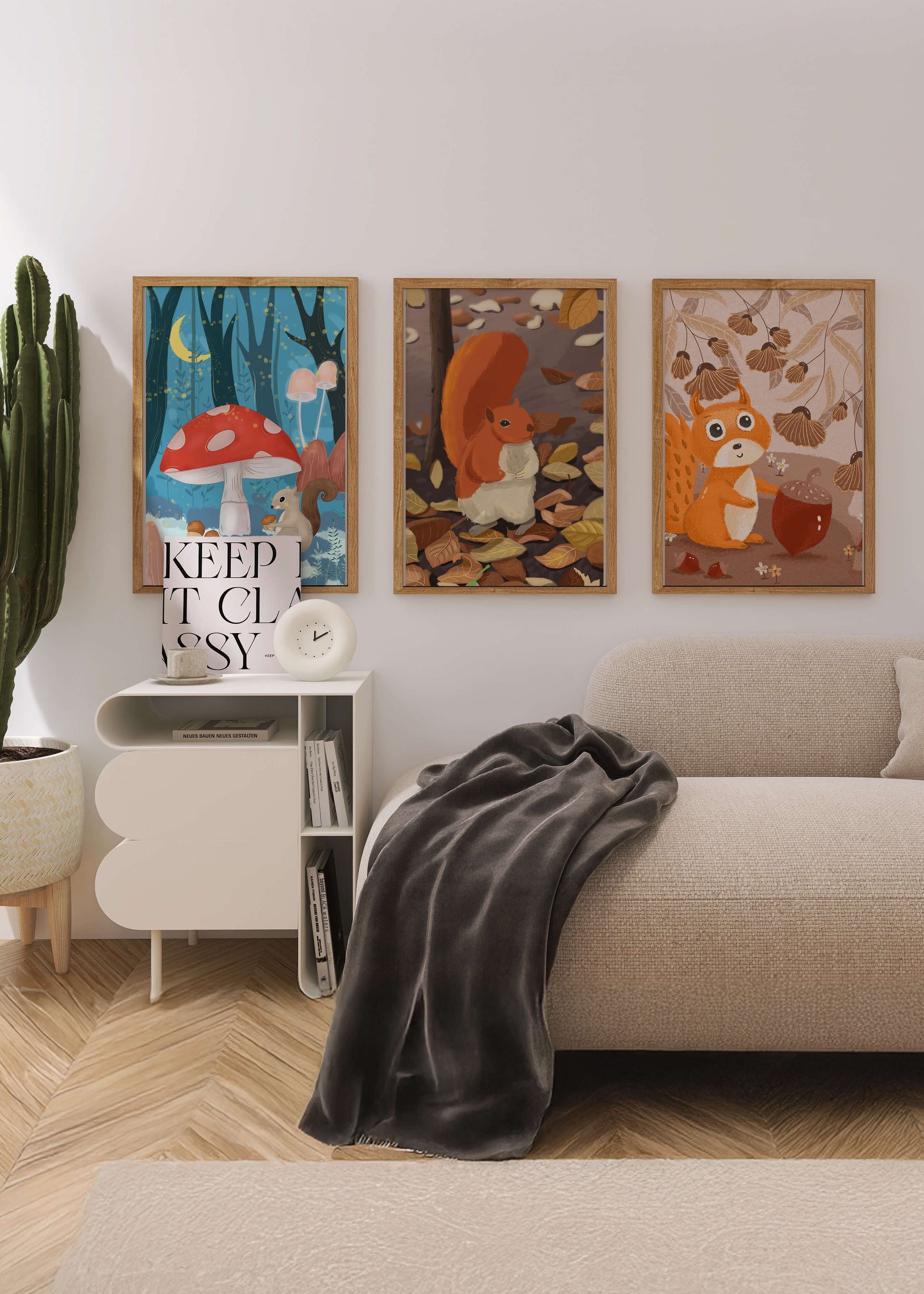 Ilustraciones De Animales En Un Bosque Otoñal