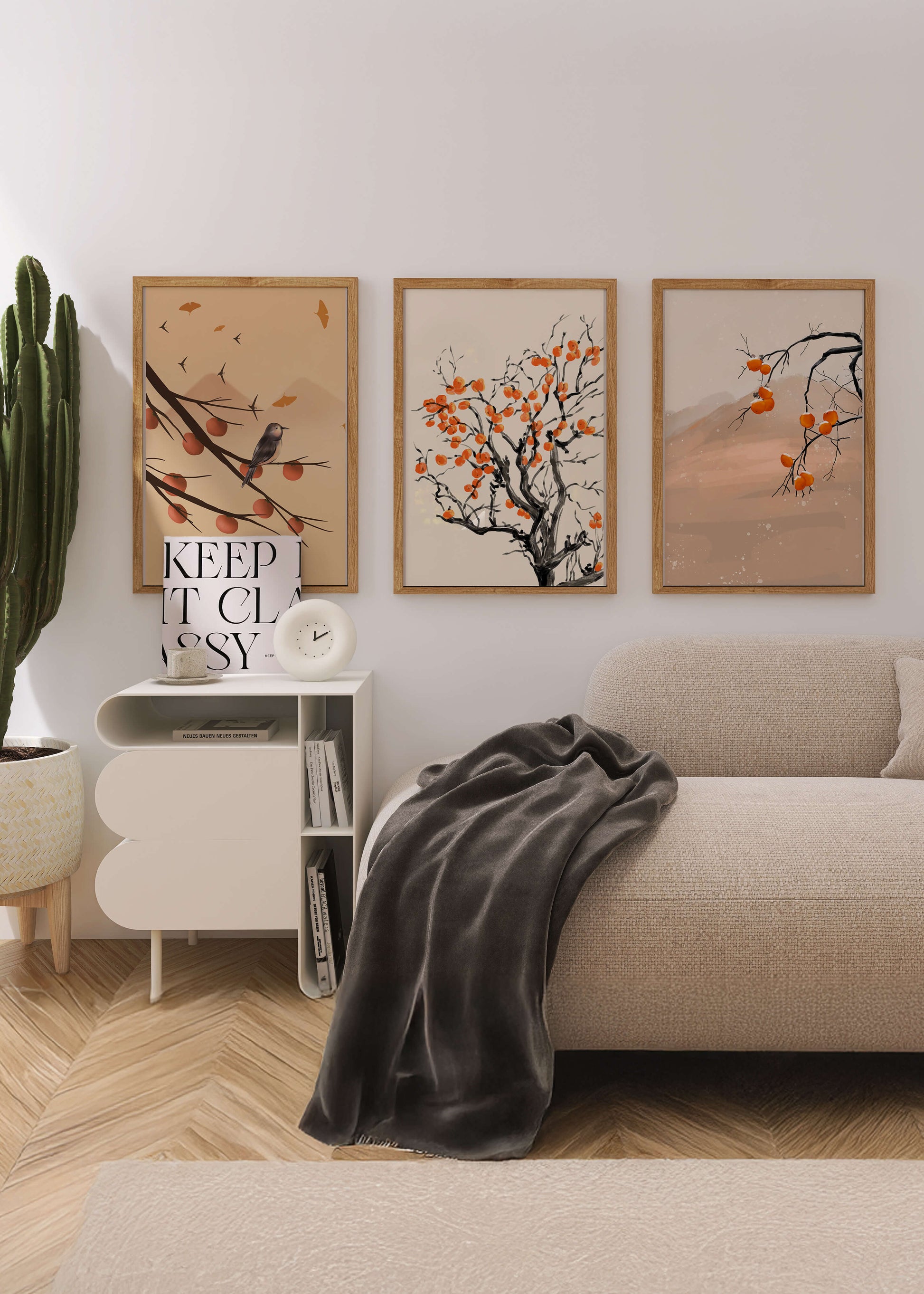 Conjunto de Arte Decorativo con Motivos de Naturaleza y Frutas de Otoño