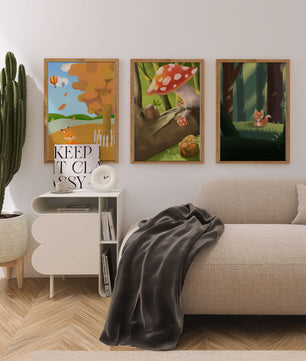 Tableaux d'animaux de la forêt en illustrations artistiques