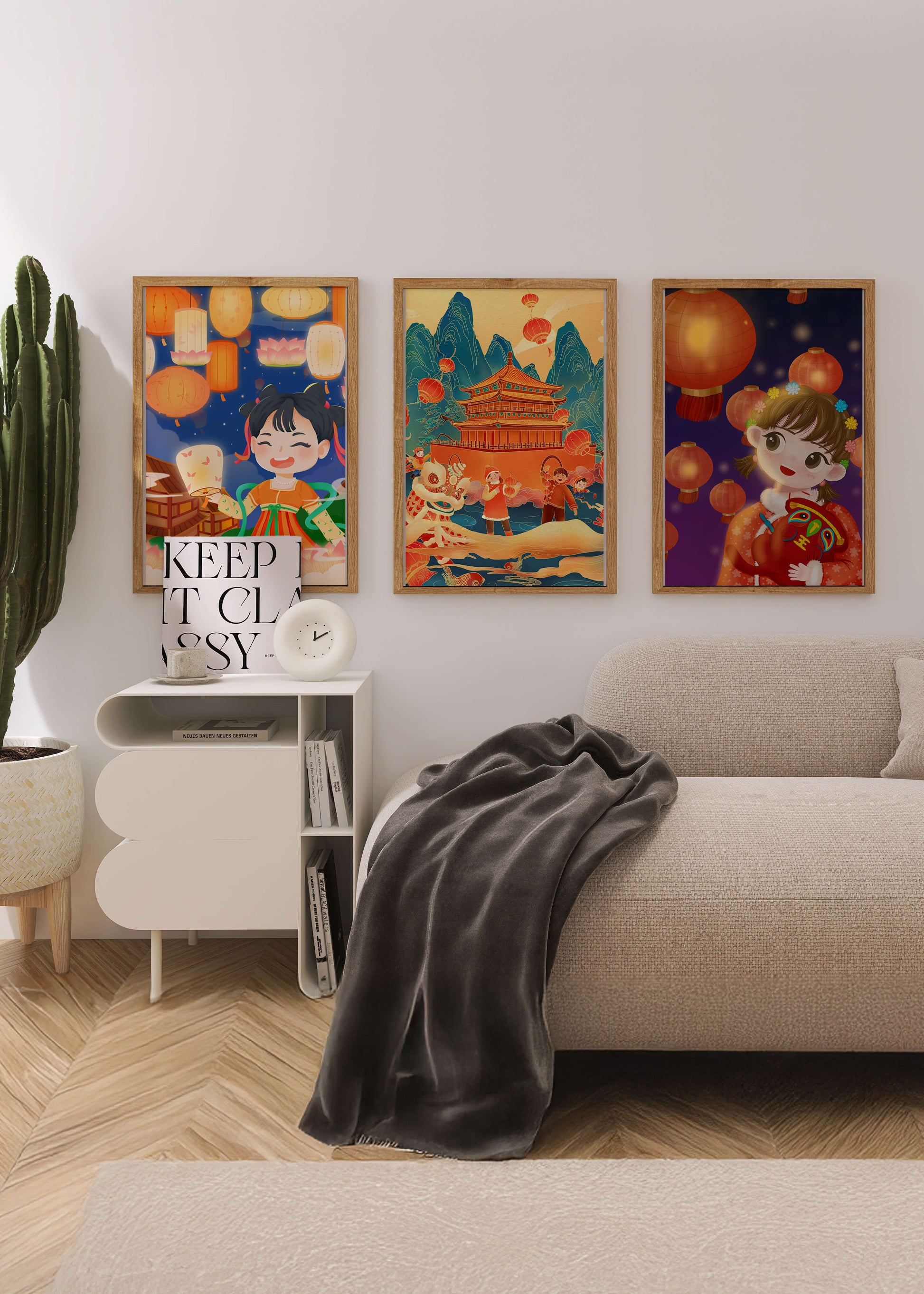 Ensemble d'art de célébration culturelle dans un style illustratif