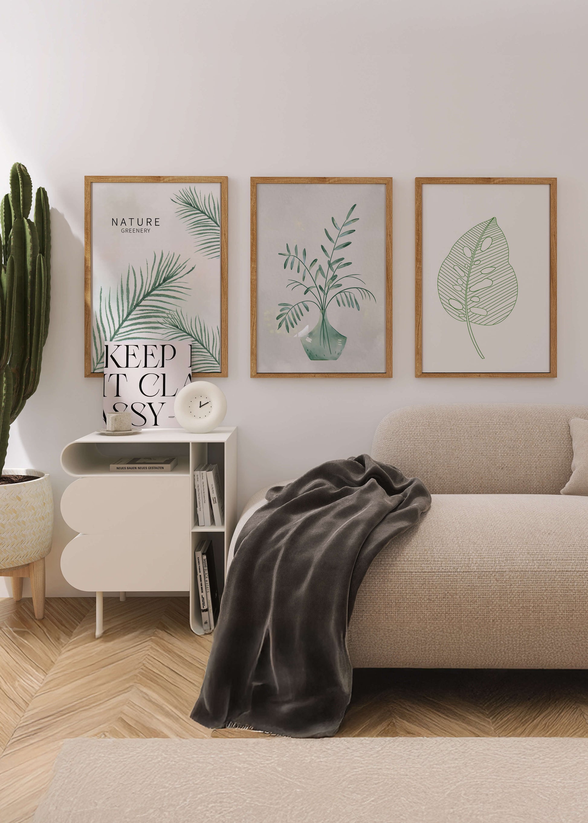 Conjunto de Impresiones de Arte Botánico en Verde