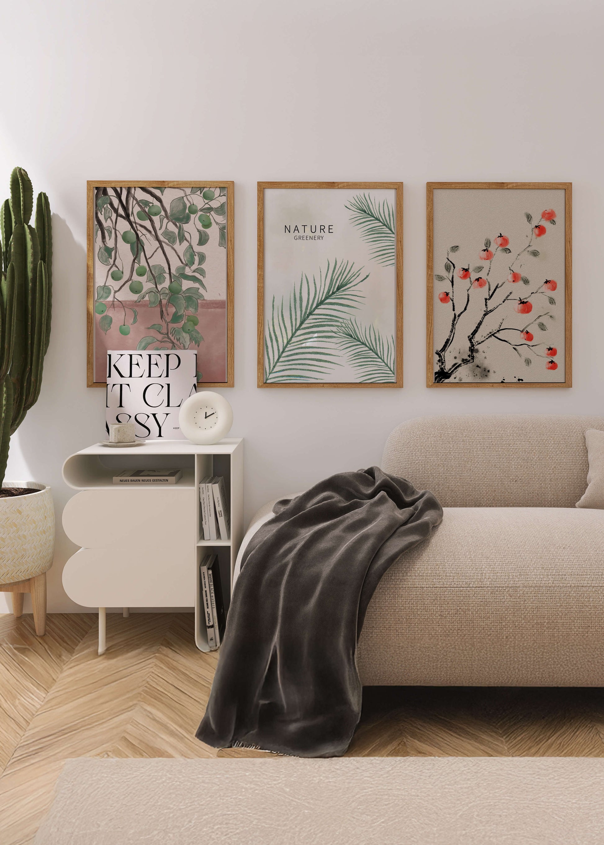 Conjunto De Impresiones Con Diseño Botánico Sin Marco