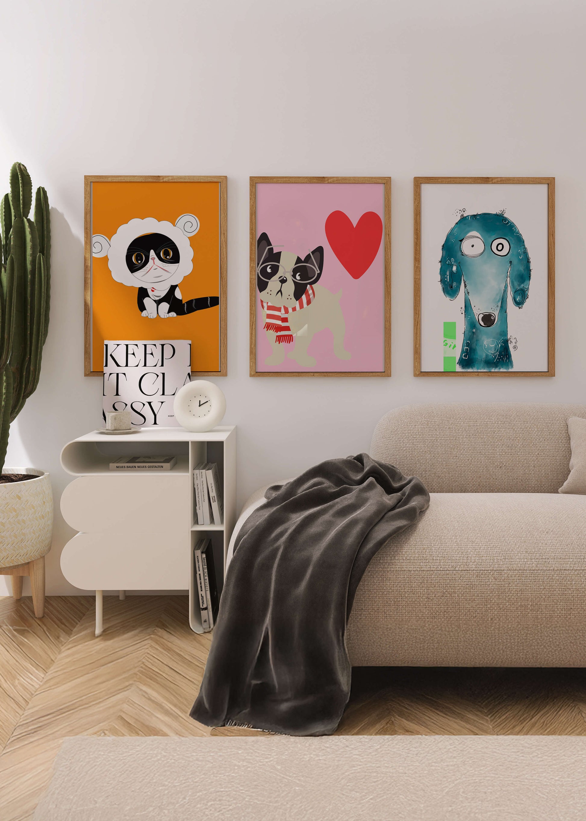 Illustrations d’animaux en couleurs pastel